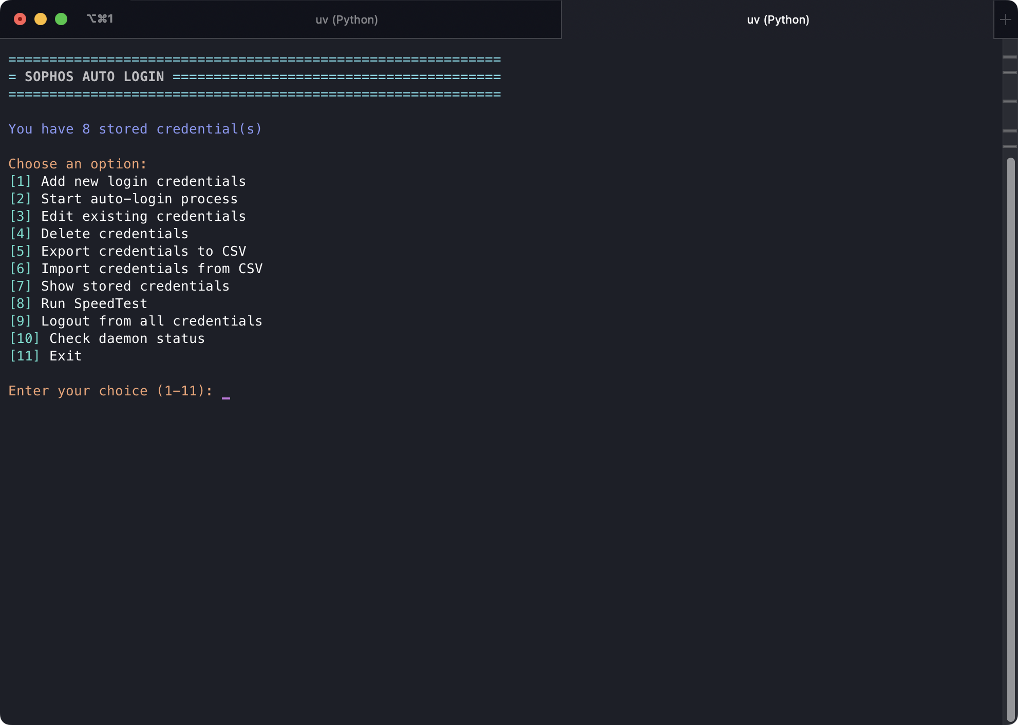 Interactive Menu